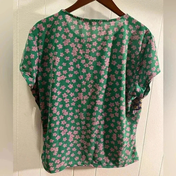 NWT LISA SAYS GAH Angie Floral Short Sleeve Color Block T-Shirt Tee Shirt XL - Picture 4 of 6